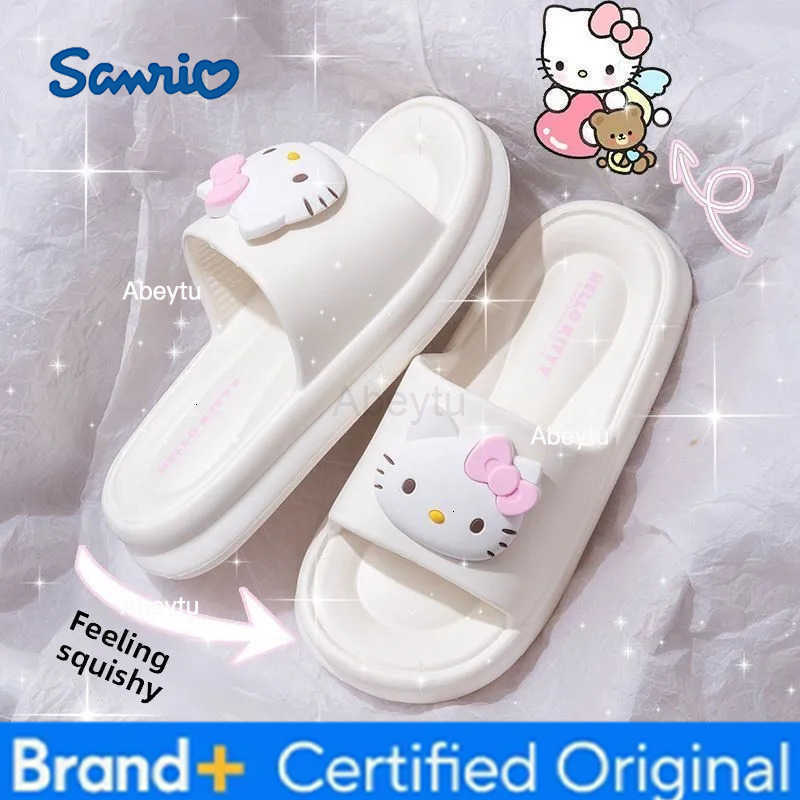 Sanrio Cute cartoon character Hello kitty soft non-slip slippers Cute and sweet design Indoor anti-odor slippers Festive gift Wholesale H251230