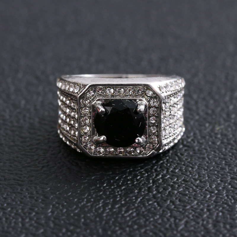 Luxury Brand Designer Jewelry Chenrui Hot Sale European And American Fashion Ring Domineering Men's Style Zircon Micro-Inlaid Hand Jewelry Diamon