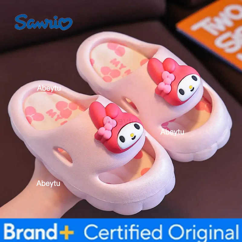 Sanrio Kawaii Kuromi Girls Kids Cute Slippers My Melody Anime Sanrioed Cinnamoroll Home Sandal Summer Cute Cartoon Babys Non-Slip Shoes H251230
