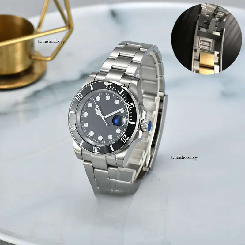 u1 factory ceramic bezel mens watches mechanical stainless steel automatic movement black watch Gliding clasp 5ATM waterproof Wristwatch AAA af