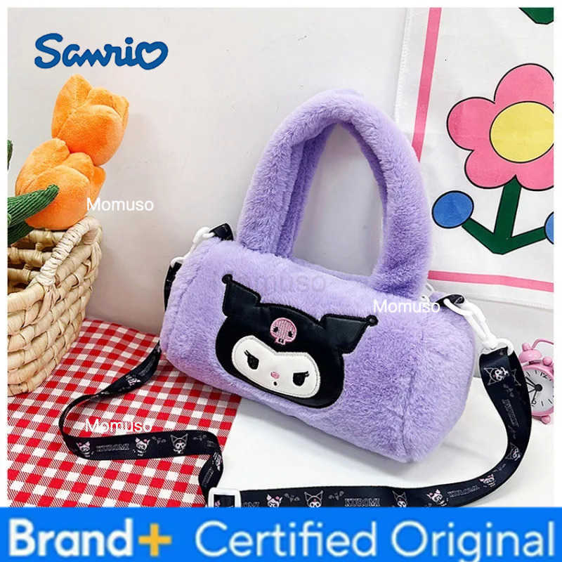 Sanrio Childrens Stuffed Messenger Bag Hello Kitty Kuromi Cinnamoroll Cute Cartoon Handbag Stuffed Shoulder Bag Messenger Bags H251230