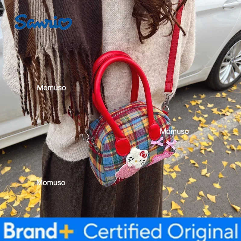 Sanrio Ins Hello Kittys Cosmetic Bag Girl Cute Fashion Handbag New Coin Wallet Crossbody Small Square Bag Mobile Phone Bag H251230