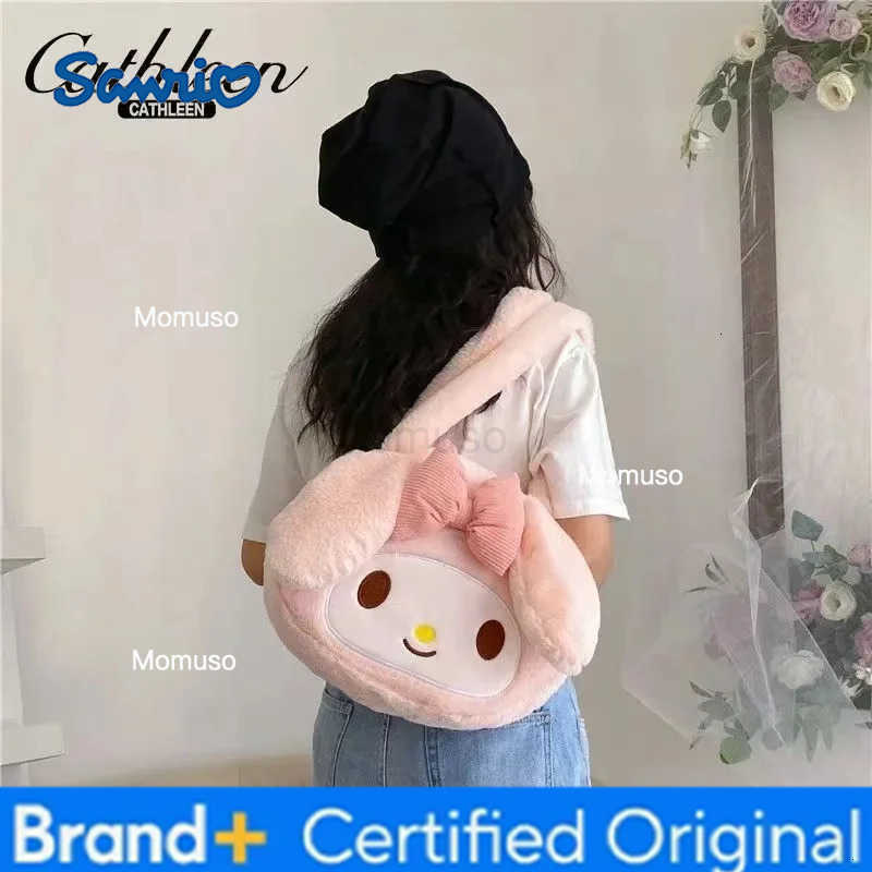 Sanrio Kuromi Cinnamoroll Kawaii Cute Cartoon Shoulder Bag My Melody Black Beauty Plush Fashion Handbag Holiday Gift Wholesale H251230
