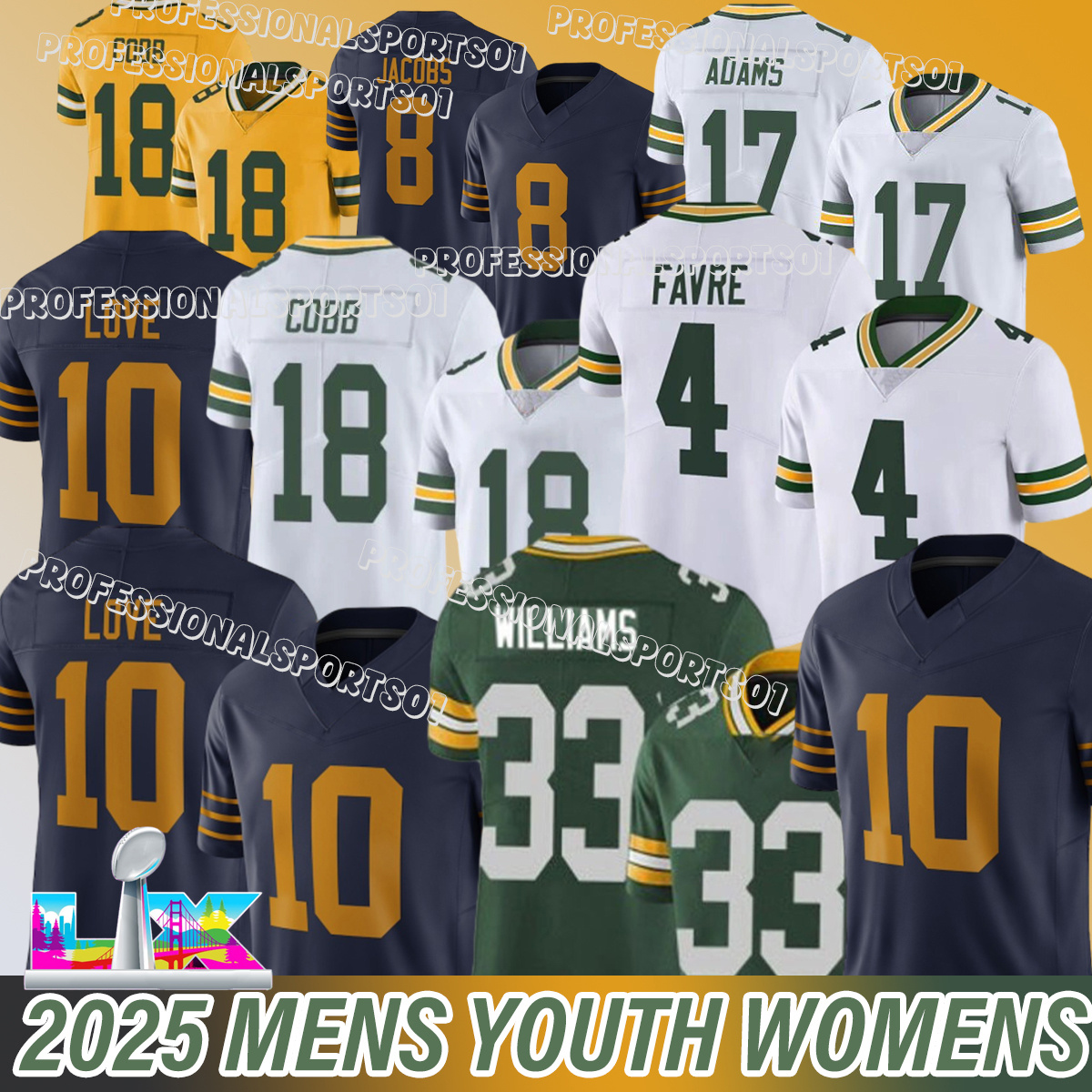 Green BayS PackersS Jersey PackersJersey Jordan Love Josh Jacobs Jayden Reed Romeo Doubs Matthew Golden Xavier McKinney Football Jerseys