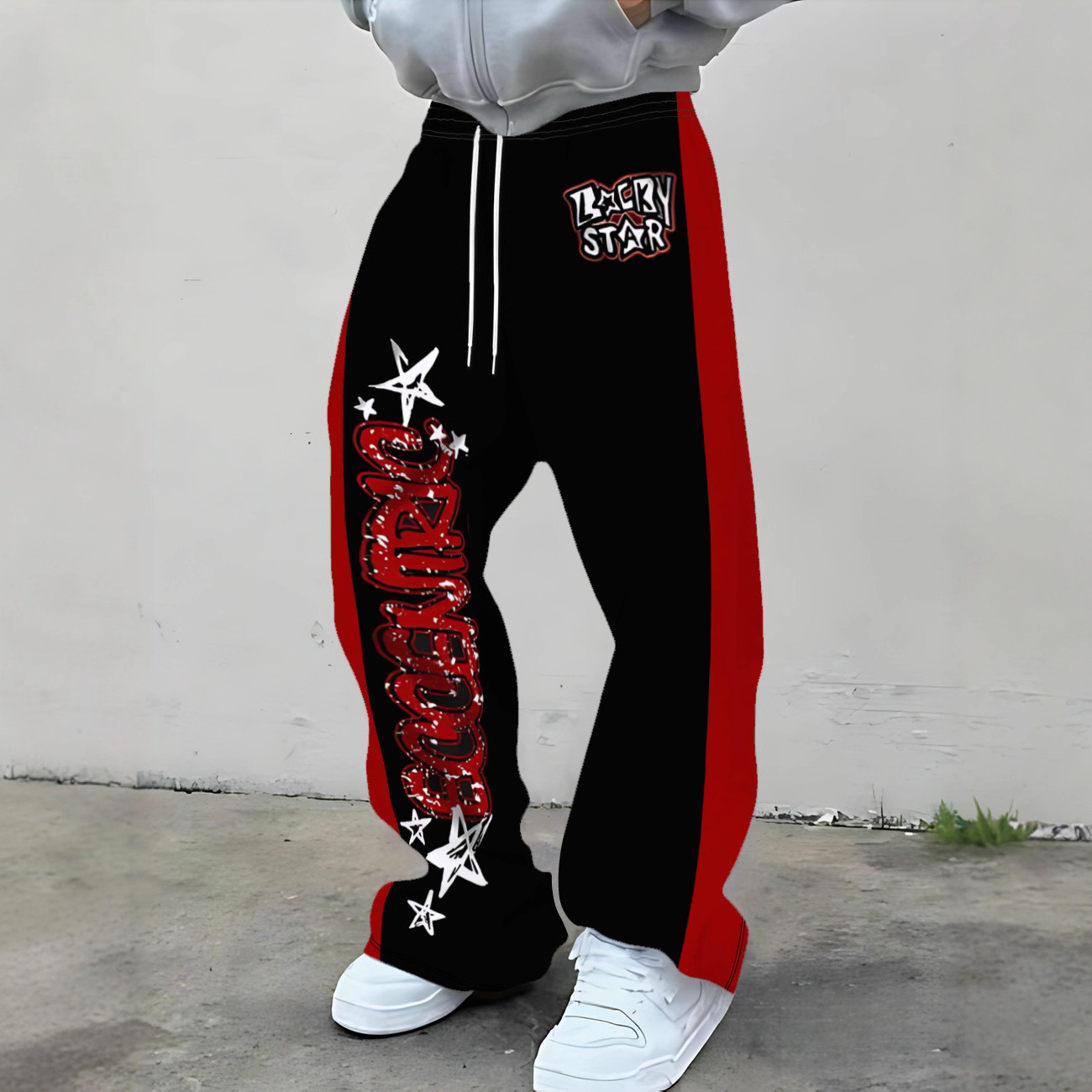 Luxury Brand Designer Apparel 2023 Autumn Winter 3D Printed Autumn Winter Fashion Loose Casual Flared Pants Independent Station