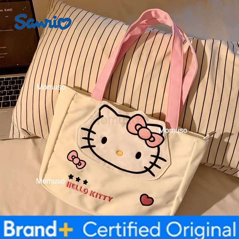 Sanrio hello kitty canvas shoulder bag my melody travel bag hot pink large capacity womens handbag commuting storage H251230