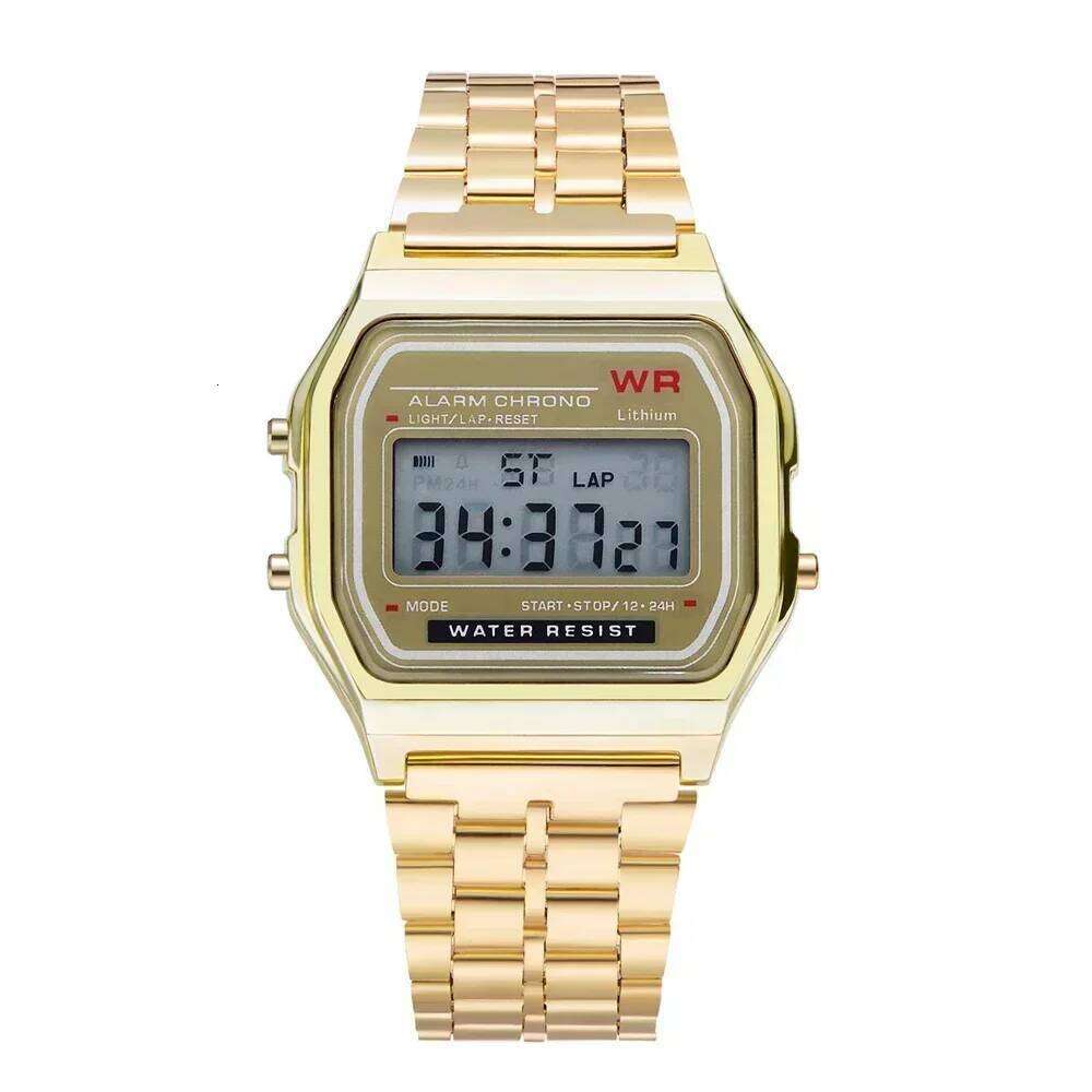 Retro Square Electronic Watches Digital Display Women Men Watch Rose Gold Silver Luxury Ladies Wristwatches Relojes Para Mujer 25M1230