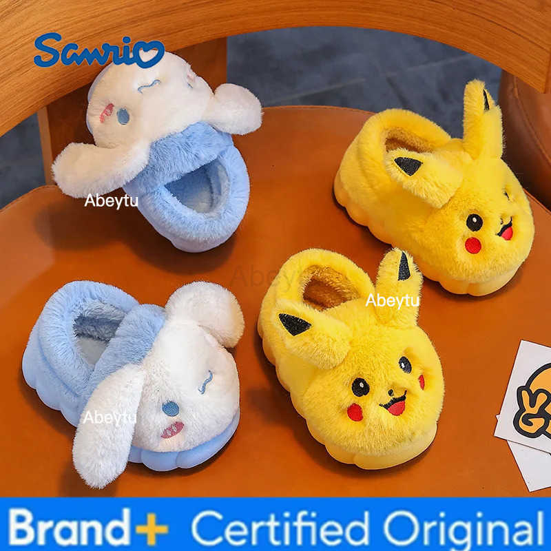 Sanrio Hello Kitty Shoe Kuromi Slippers Pochacco Shoe Melody Cotton Shoes Kawaii Christmas Gift Cured Children Cotton Slippers H2512301