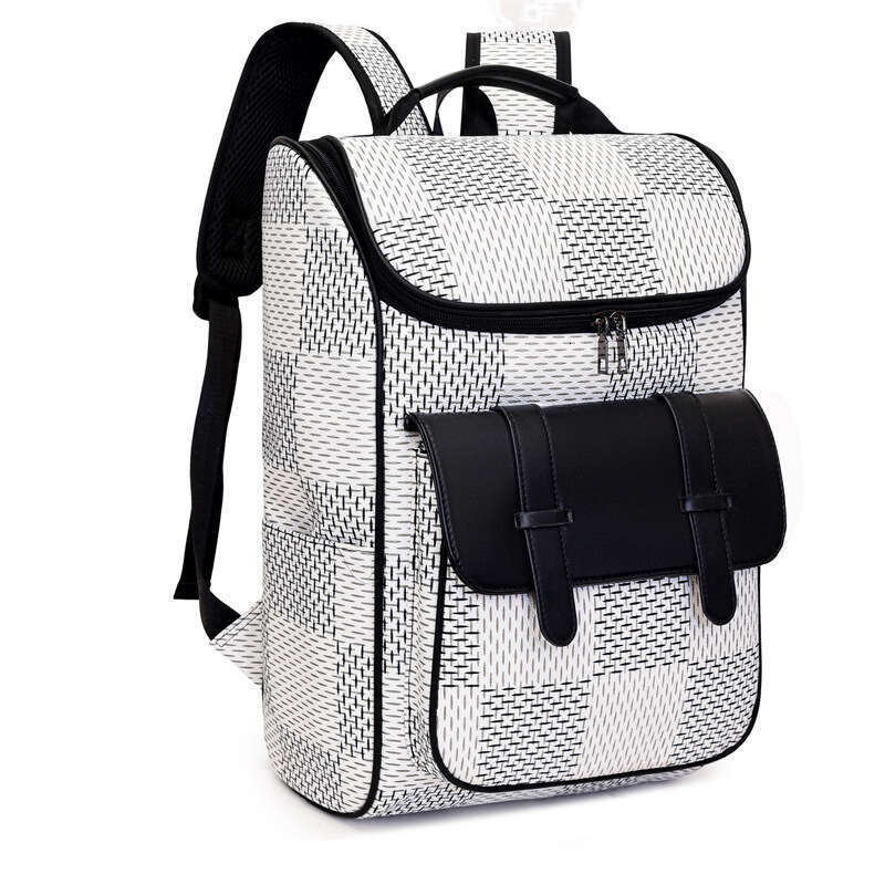 New Large Capacity Casual Fashion Korean Version Connector Men's PU Leather Laptop File School Bag College Student Backpack
