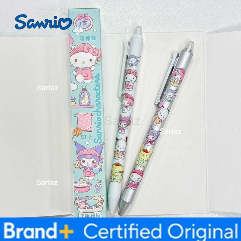 Sanrio 12/24pcs Kawaii Kuromi Melody Cinnamoroll Erasable Gel Pen Cute 05mm Blue Ink Neutral Pens Office School Supplies H251231