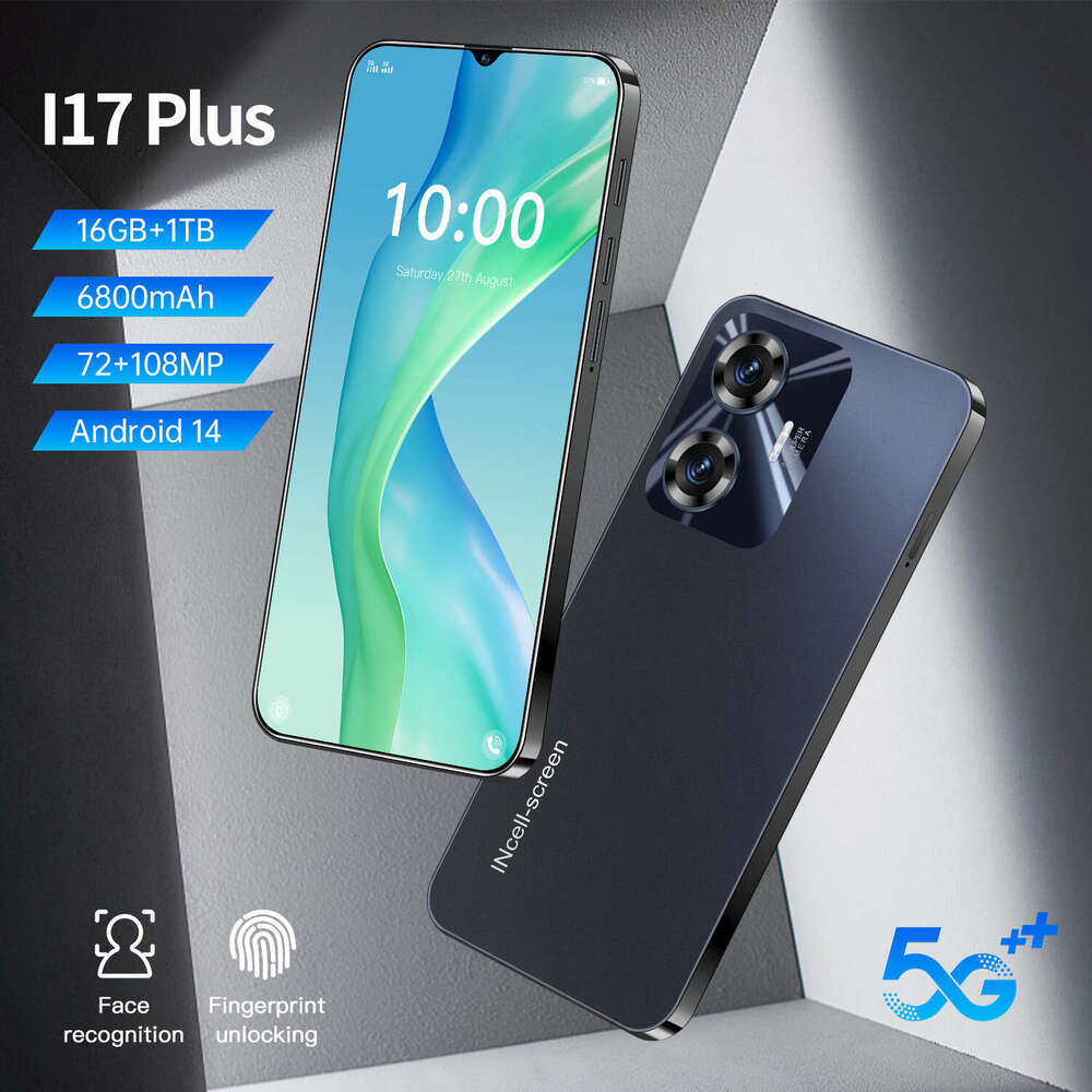 Renowned brand globally hot selling cross-border smartphone i17 Puls Android 16+1T mobile phone source manufacturer Smart Phon CKS