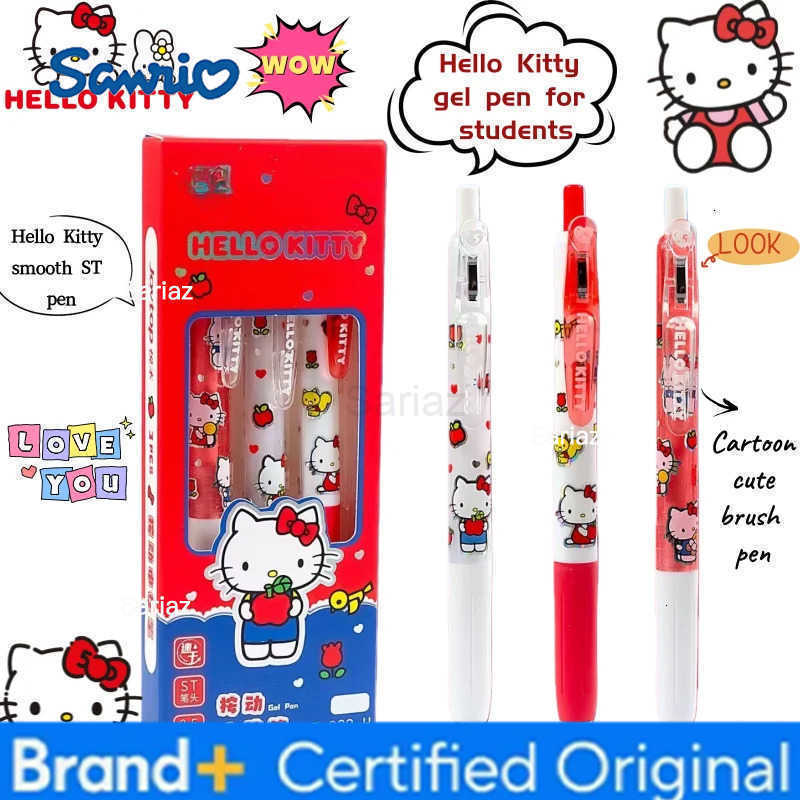 Sanrio New Hello Kitty Creative Cute Kawaii Students Special Gel Pen Cartoon Anime Peripheral Smooth Stationery Push Pen Gift H251231