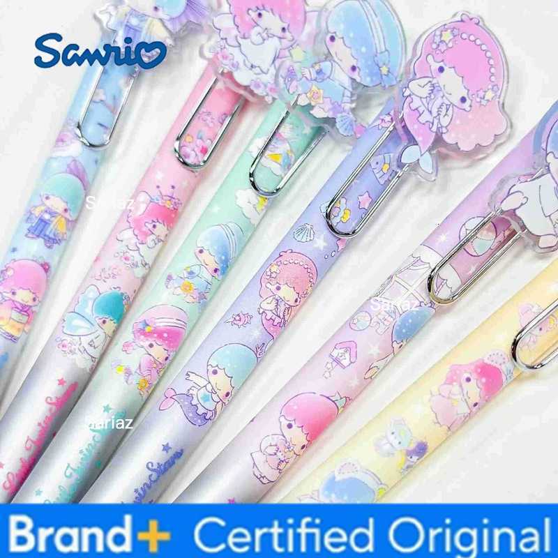 Sanrio 6/24pcs Little Twin Stars Press Gel Pen Cartoon 05mm Black Patch Neutral Pen Student Stationery Supplies Gift Wholesale H251231