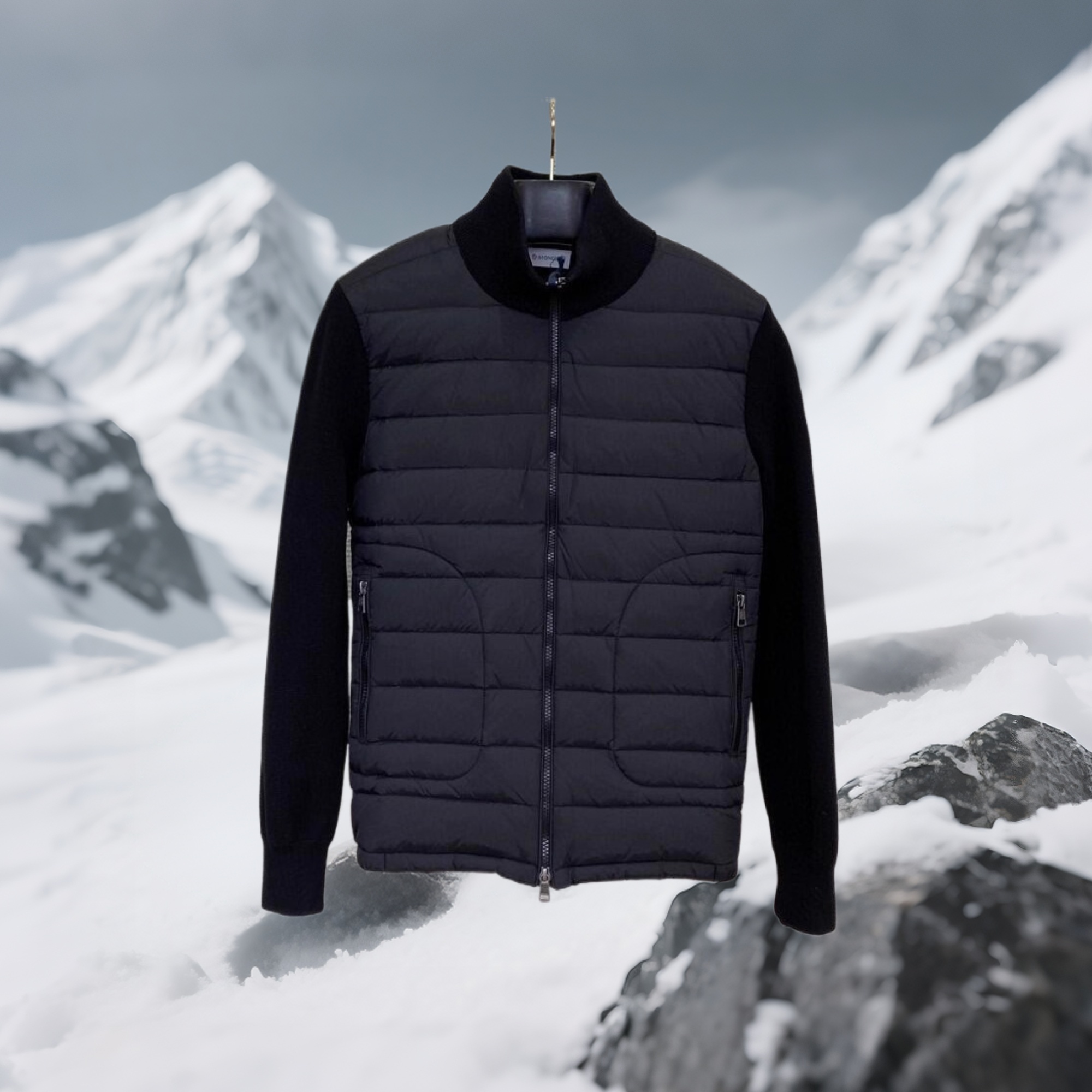 Down Hooded Cardigan Designer Wool-blend Sweater Outwear Warm Mens Windbreaker Jacket Men Pufferjacket