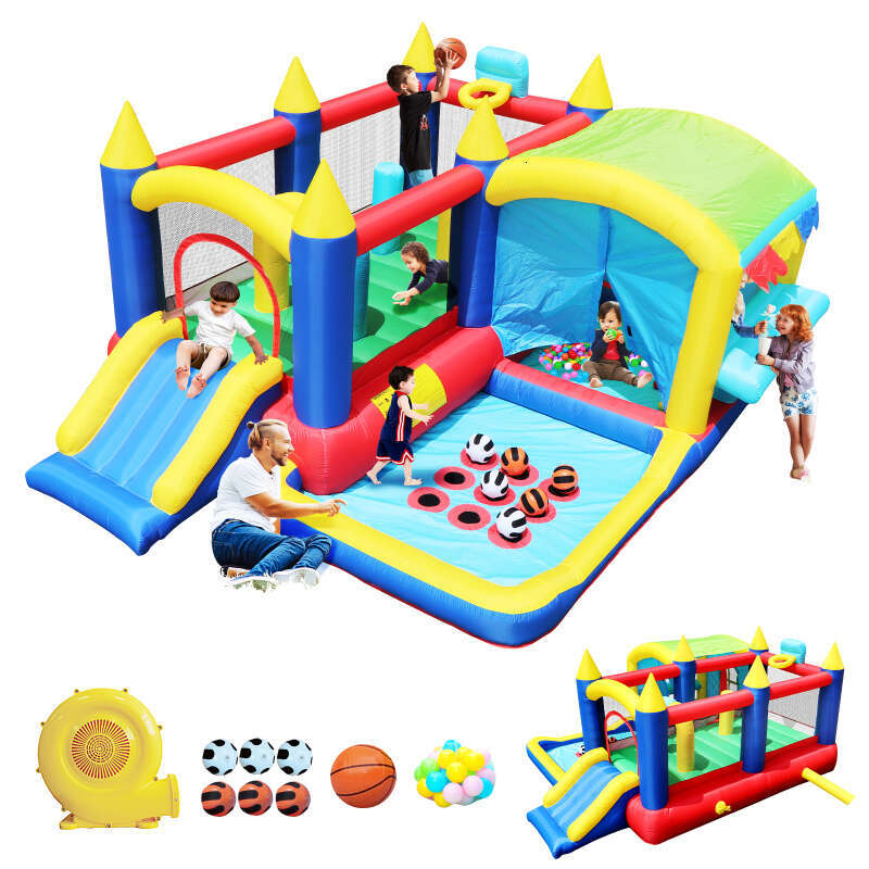 7 in 1 Inflatable Bounce House, House Kids Indoor Outdoor Family Fun, Obstacles, Toddler Jump Bouncy Castle with Ball Pit for Birthday Party Gifts