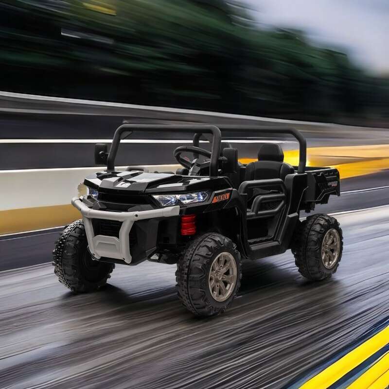 24V 2 Seater UTV 2x200W Motor Truck Dump Bed/Shovel Ride On Car Remote Control Electric Vehicle with Non-slip tyre for Boys Girls