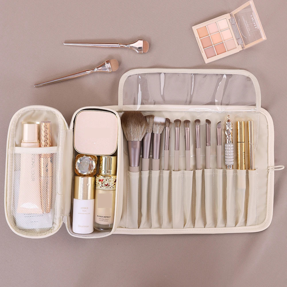 1pc large capacity multifunctional makeup bag makeup brush bag storage bag portable folding beauty makeup storage bag 251225