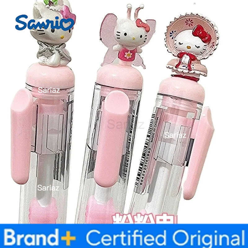 Sanrio Cartoon Hello Kitty Beaded Gel Pen Kawaii 05mm Black Ink Press Pen DIY Beaded Ballpoint Pen for Student Friend Girl Gift H251231