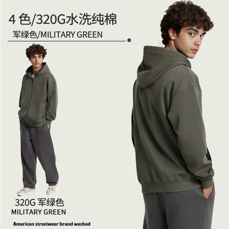 Divin Vintage Washed Jacket Y2K Zipper Hoodie Mens Rock Hip Hop Retro Embroidery Oversized Hoodie Sweatshirt Zipper Jacket Coats 241112