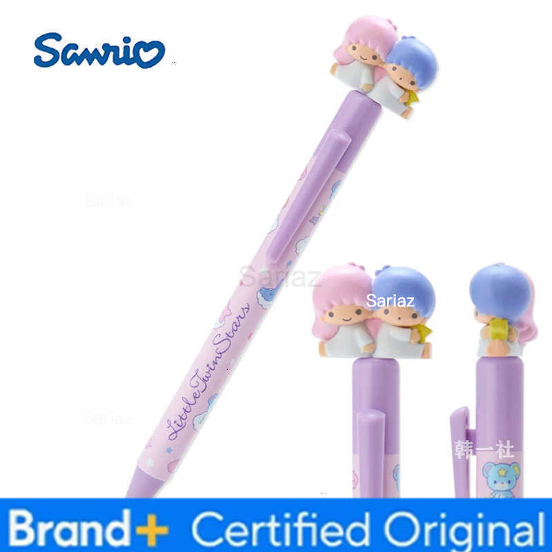Sanrio Kawaii Anime Cute Black Oil Pen Little Twin Stars Mymelody Cinnamoroll Pochacco Hangyodon Ballpoint Pen Student Gift Toys H251231