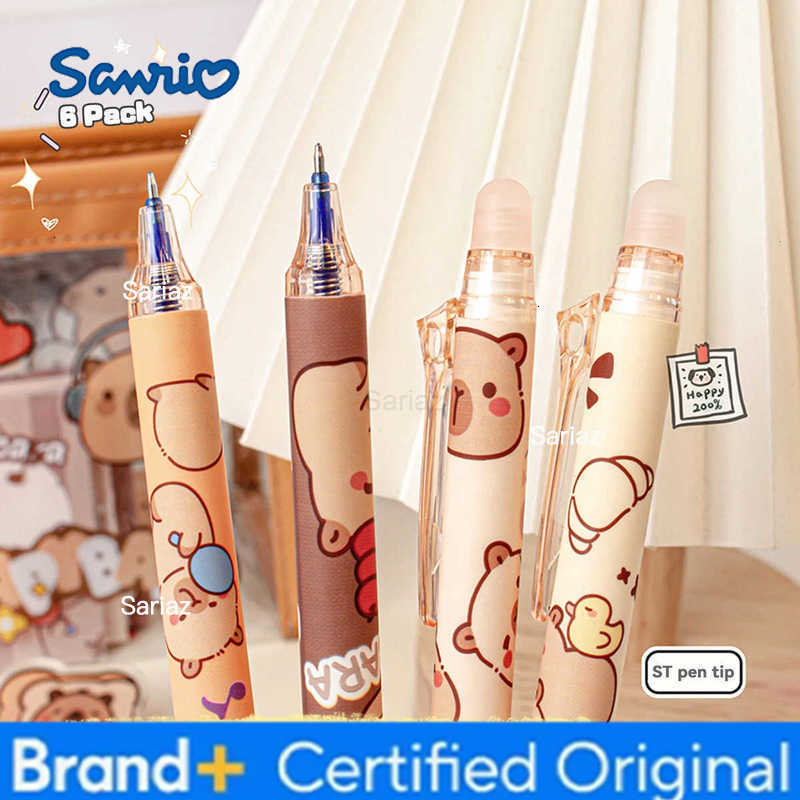 Sanrio Gel Pens Cute Capybara Kawaii Aesthetic Quickly-Drying Erasable Back To School Students Office School Supplies Stationery Set H251231