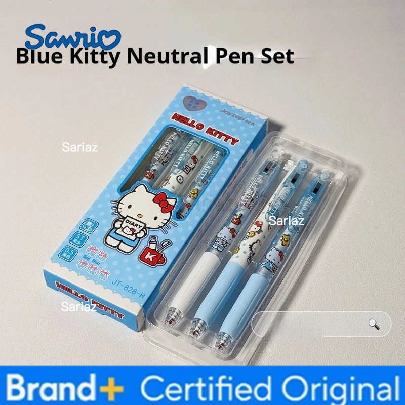 Sanrio 3pcs/Box Cartoon New Kt Press Neutral Pen Cute 05mm Cartoon Student Speed Drying Brush Question Pen High Appearance H251231