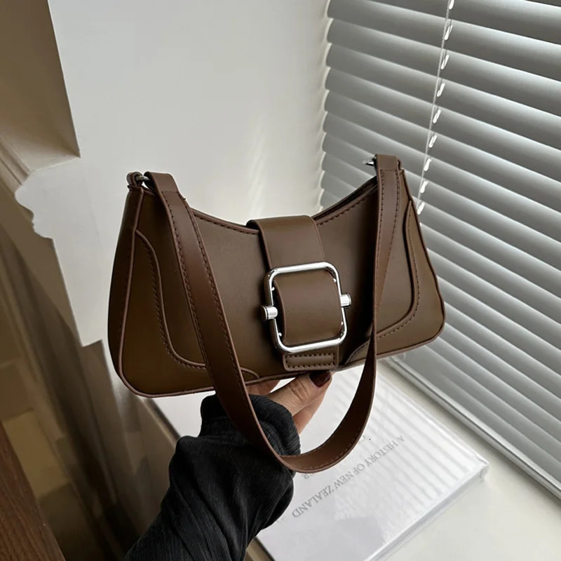 Women Shoulder Bag Fashion Solid PU Leather Handbags And Purses Casual Ladies Crossbody For Daily Used 251230