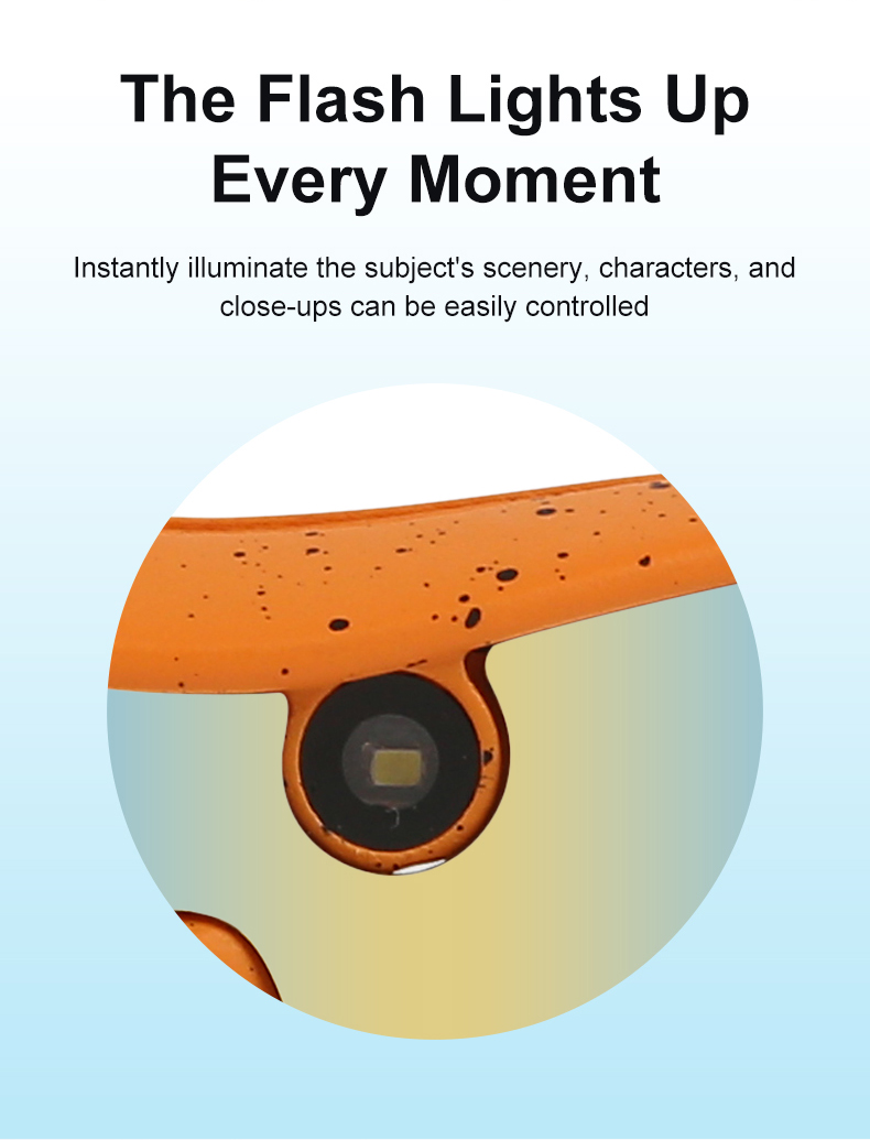 YP-11 AI Smart Glasses with 8MP HD Camera, Voice Call, Real-time Translation, Music Playback, Bluetooth 5.0, Orange Frame, for Cycling, Travel, Everyd