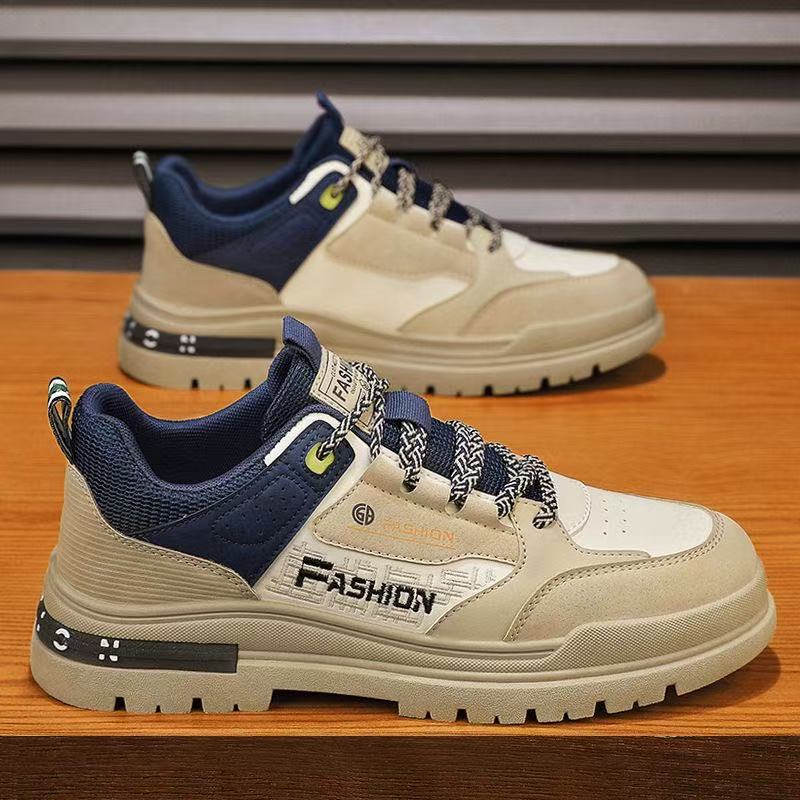 2025 New Men'S Shoes Waterproof And Anti Slip Sports Height Increasing Board Shoes Casual Martin Labor Protection Trendy Shoes