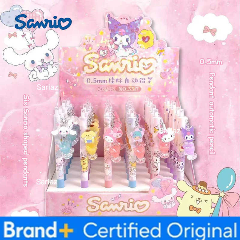 Sanrio 6-36pcs Cartoon Pendant Automatic Pencil Student Cute Automatic Pencil No Sharpening Pencil Student Writing Stationery H251231