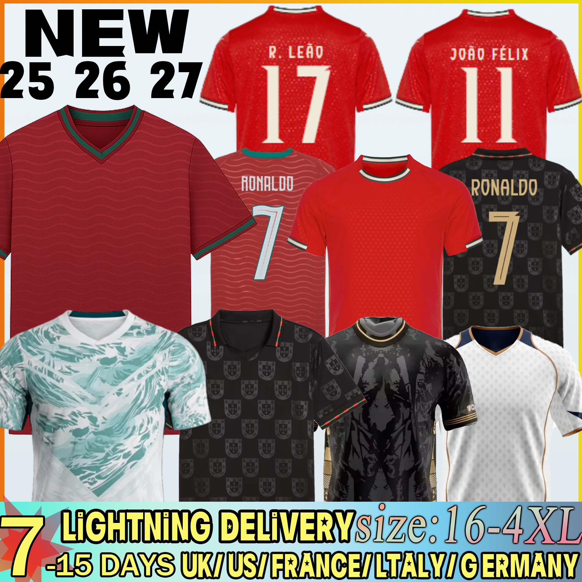 26 27 Portugal Jersey RONALDO jersey PEPE BERMARDO Bernardo B.FERNANDES LEAO Ramos Dias Felix football shirt portugal jersey 2026 world cup Men Kids kit Soccer Jersey