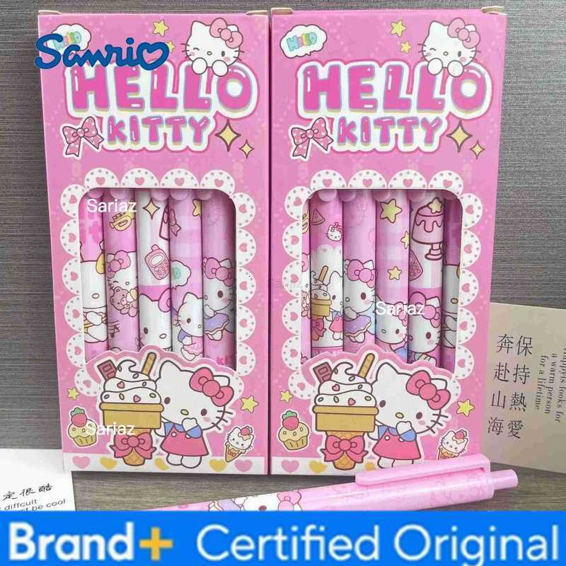 Sanrio 6 Pcs/Set Hello Kitty Limited Edition High Quality Gel Pen Cartoon Series Black 05mm Office School Supplies Gift H251231