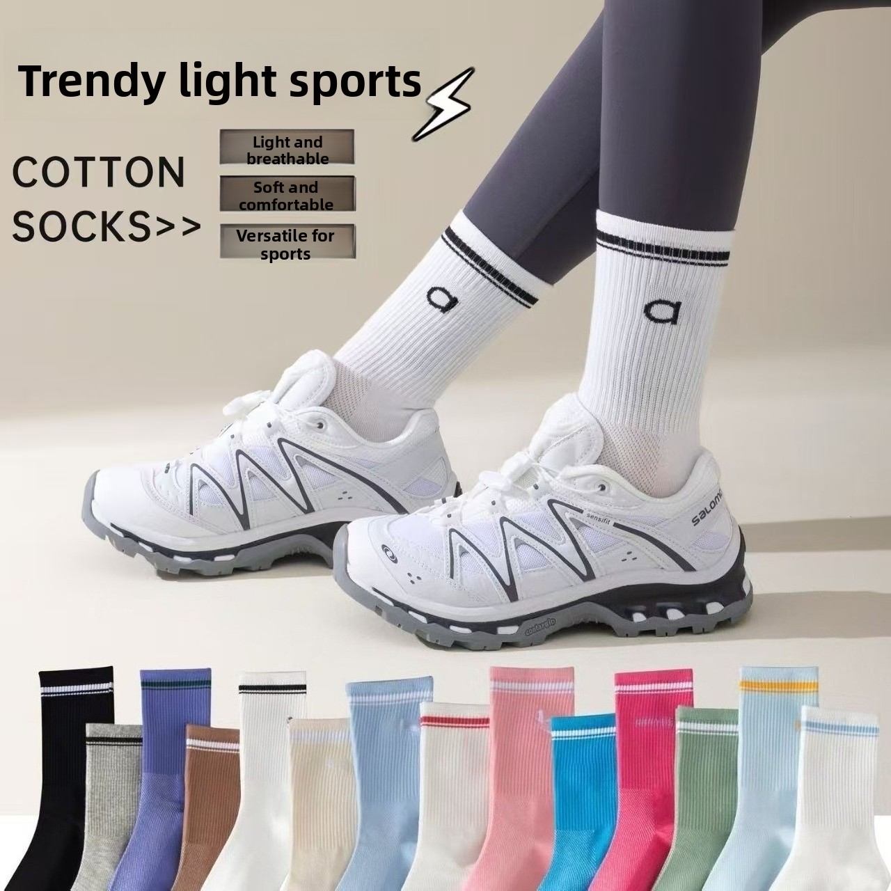 Throwback 3 pairs Sock Women Sport Sock Mens Sock Cotton Medium Tube Sock Four Seasons Comfy Classic Stretchy Socks
