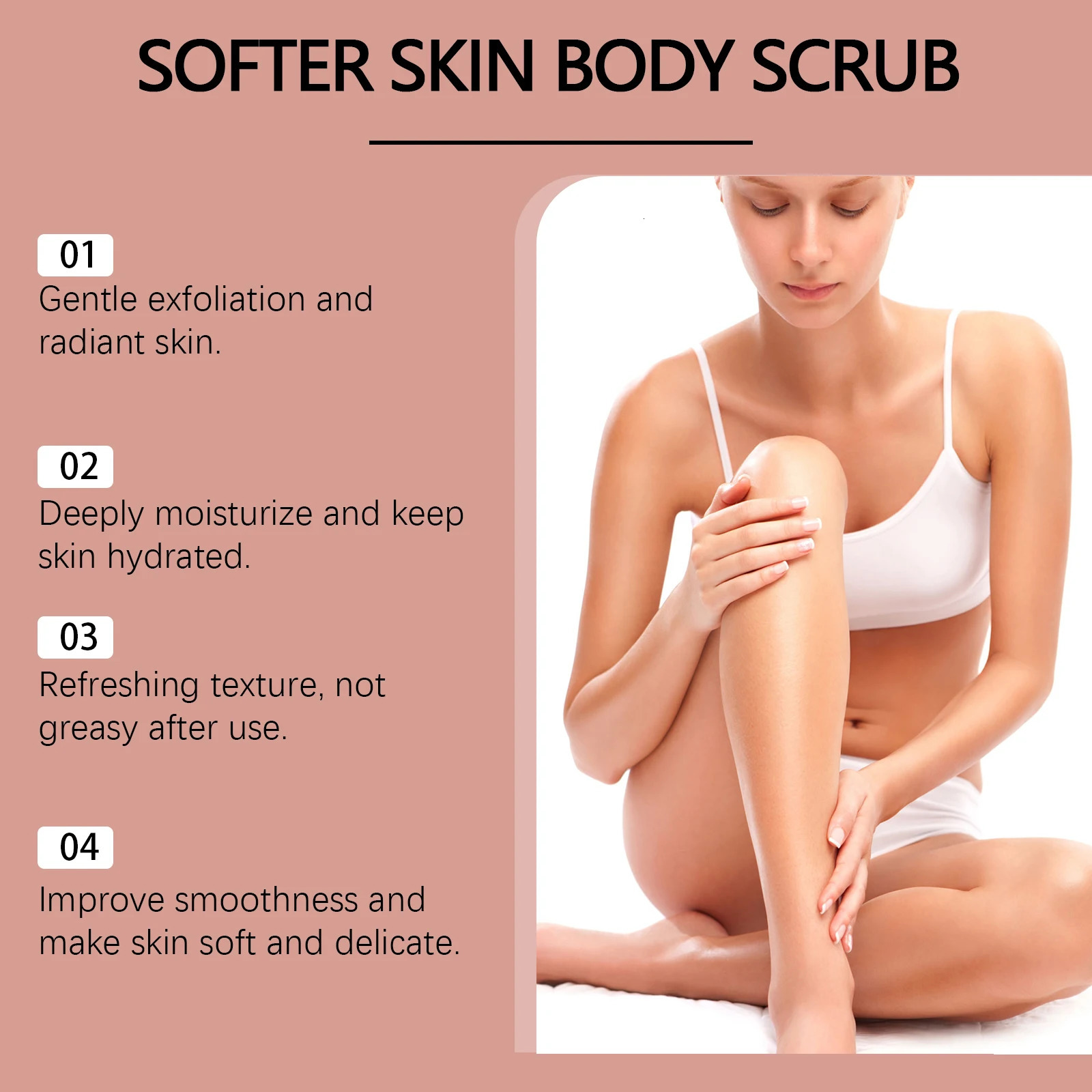 Honey Peach Softer Skin Body Scrub Gentle Exfoliating Cleanser Brightening Deep Cleaning Moisturizing Shiny Smooth Body Scrub 251222