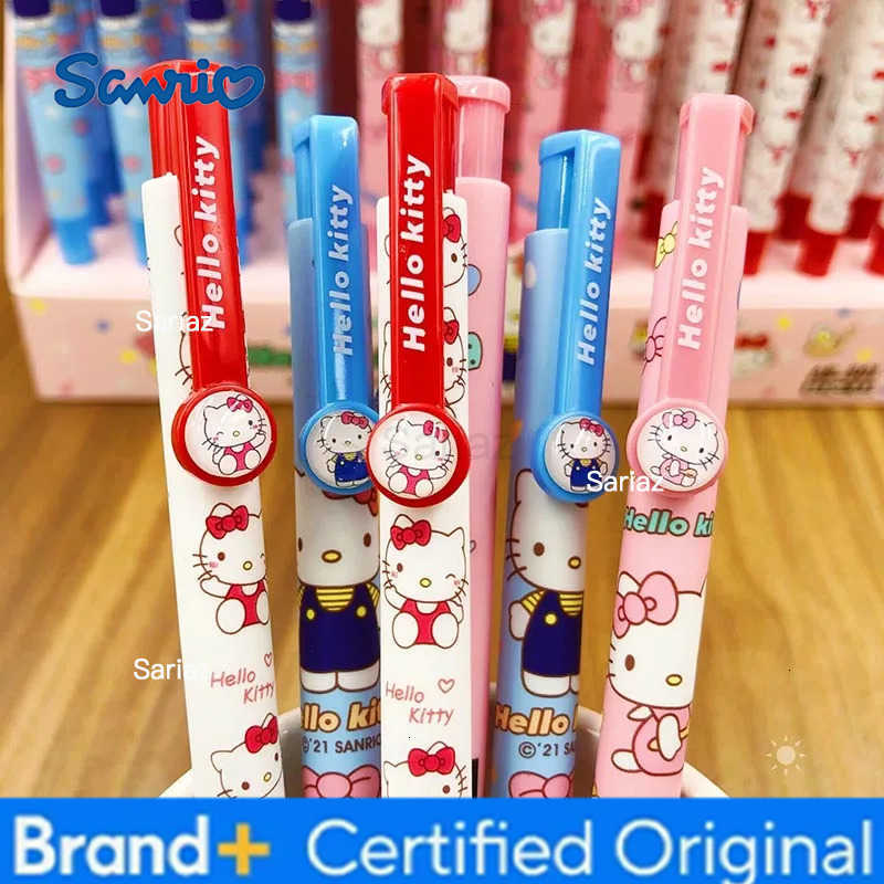 Sanrio 60pcs/lot Kawaii Press Ballpoint Pen Cute Kitty Ball Pens School Office Writing Supplies H251231