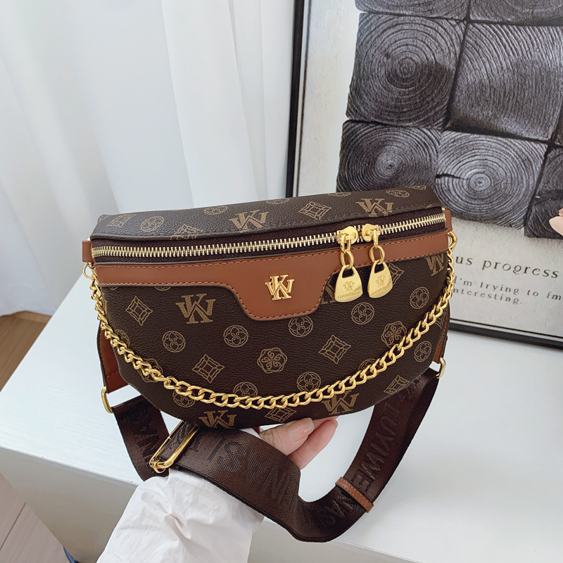 Premium 2026 New Women's Vintage Print Waist Bag Chest Bag, Adjustable Wide Strap Fanny Pack Crossbody Purse