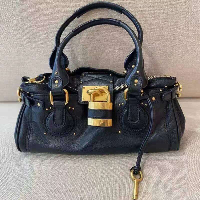 Vintage Lock Design Tote Luxury Underarm Women's Large Boston Hobo Bag Fashion Texture Business Handbag