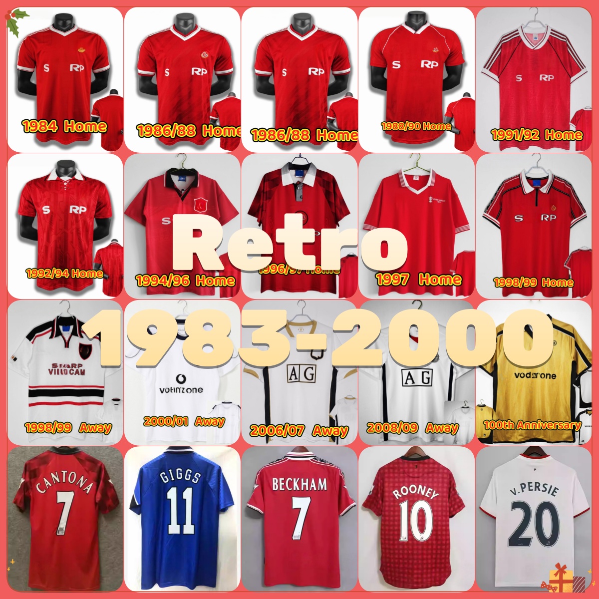 Retro Soccer jersey CANTONA KEANE 98 99 90 92 94 96 04 06 07 08 09 RonAL Do football kit shirt MaNCHesTEr vintage UTDs United Giggs SCHOLES Rooney ManUNITed RETO 1983-2000