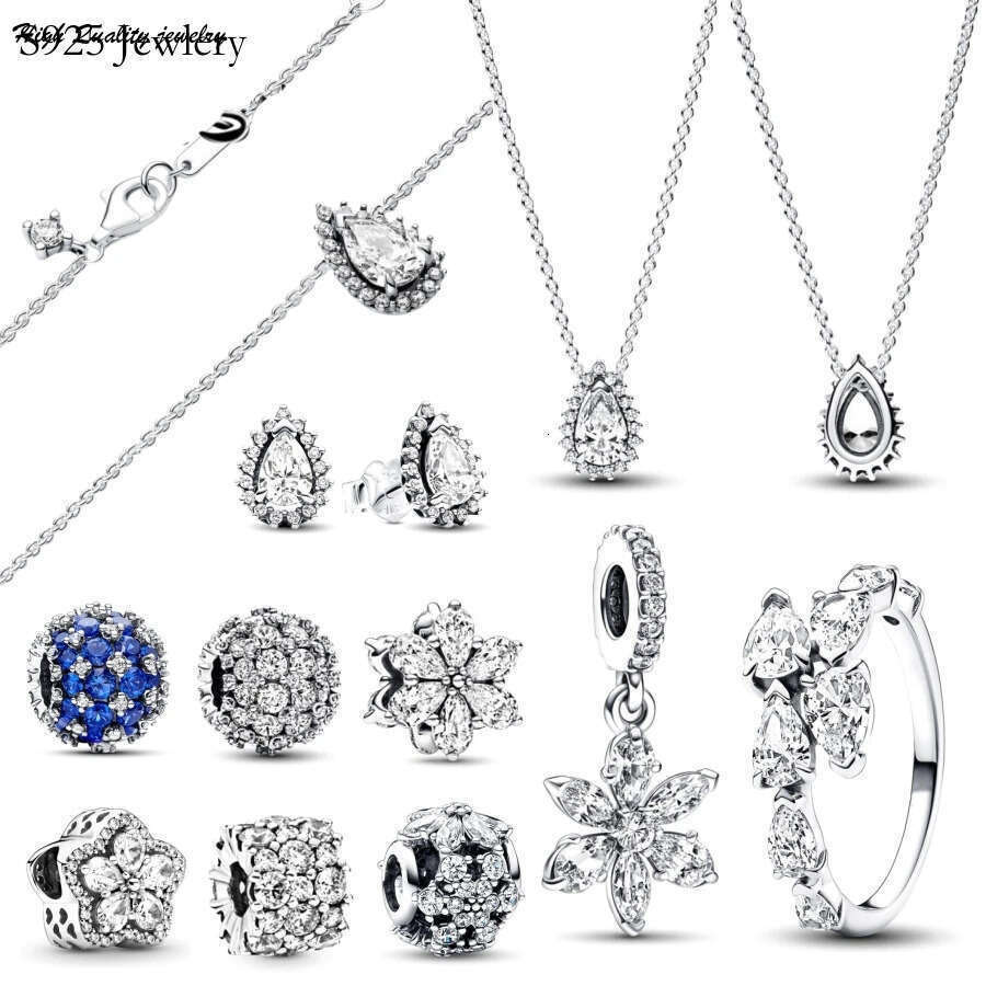 Silver Forever Sparking Overlapping Ring, Daisy Pendant Charm Bead Suitable For S925 Snake Bracelets, Women's DIY Jewelry Free Shipping wholesale