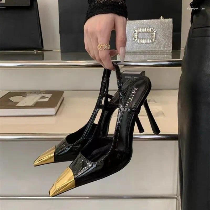 Dress Shoes Street Style Pointed Toe Women Pumps Fashion Slingbacks Thin High Heels Elegant Stripper Prom Ladies Sandals