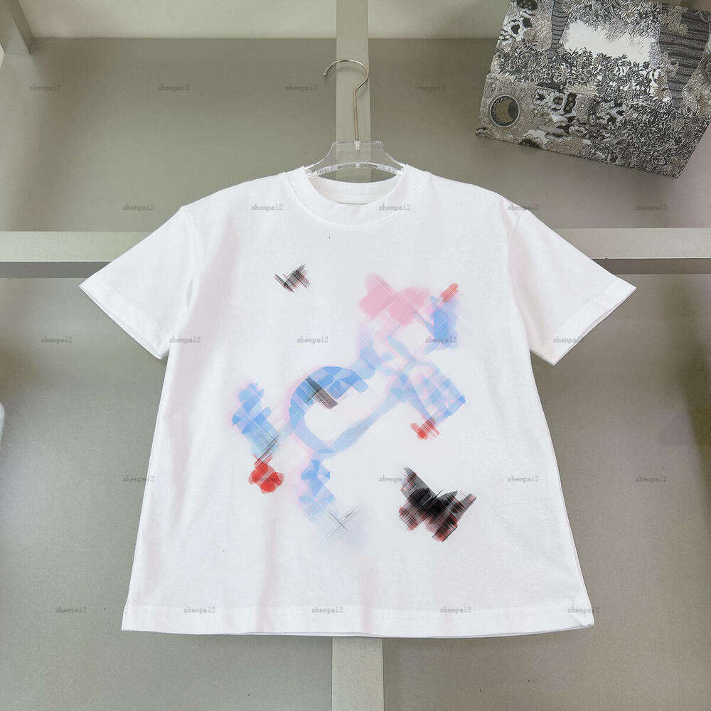 Luxury baby T-shirt Butterfly pattern print child tshirt Round neck kids designer clothes boys girls Short Sleeve tees A223X07N055