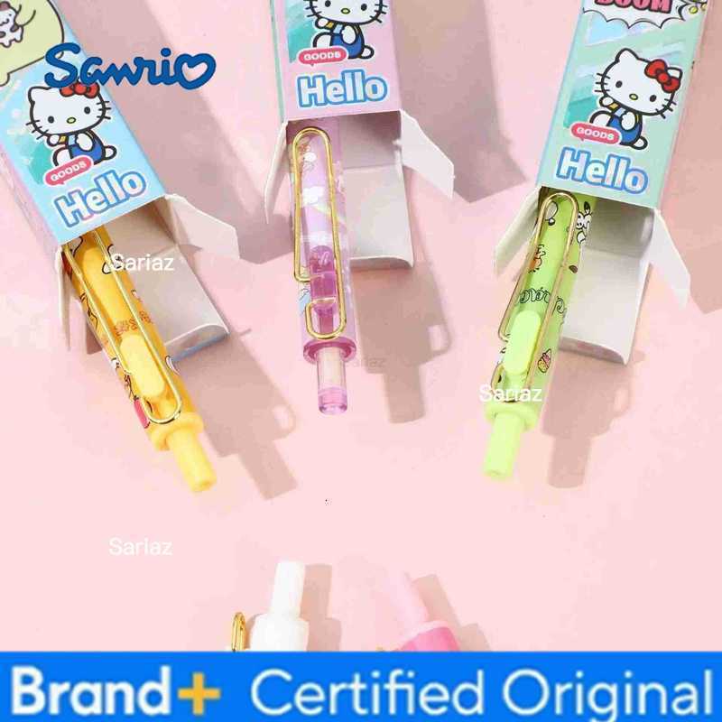 Sanrio 24pcs Littletwinstars Hello Kitty Press Gel Pen Cute 05mm Black Ink Press Pens School Supplies Stationery ChildS Gift H251231