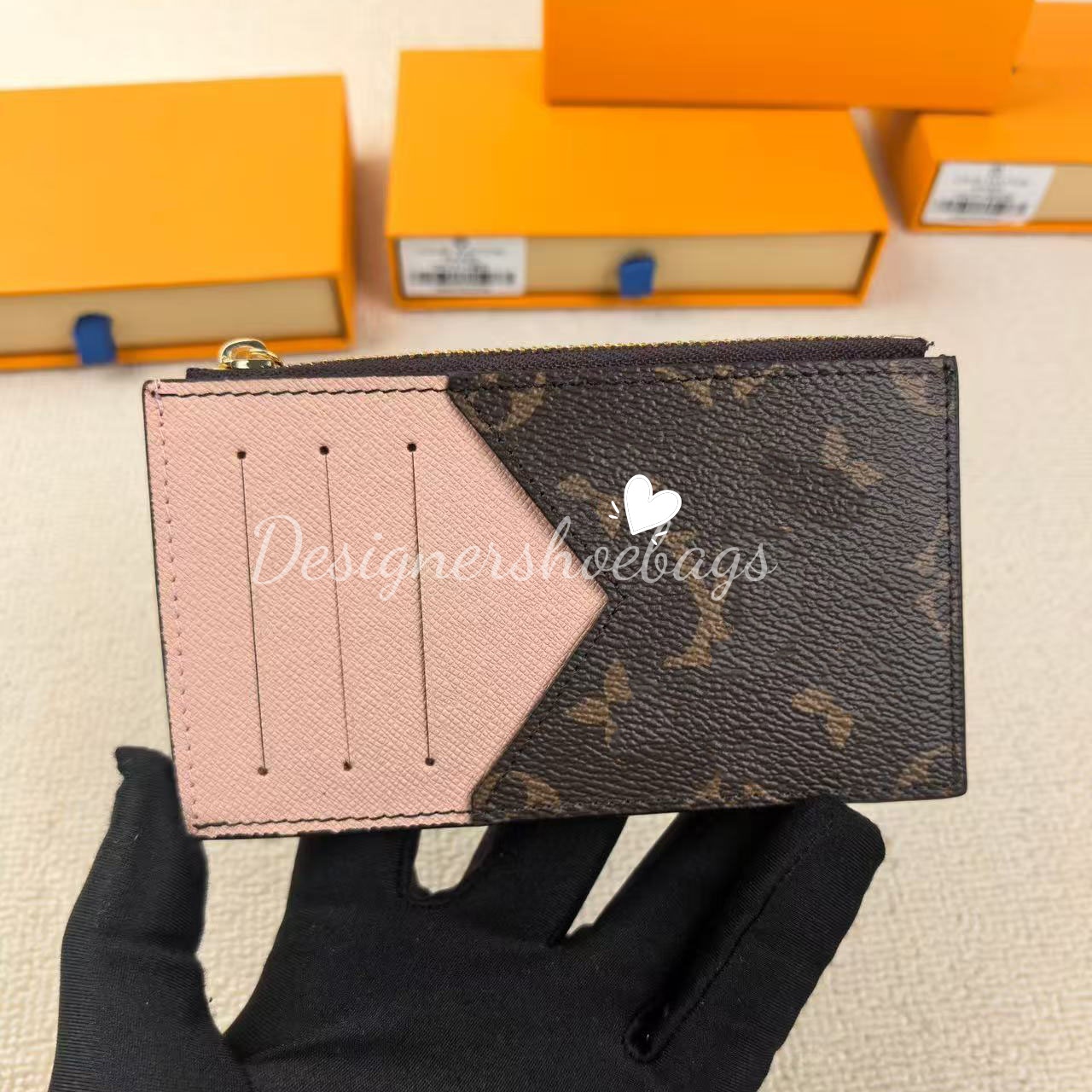 2026 Luxury Black Genuine Leather Holder Wallet for Small Change and Bills Multiple Credit Card Slots Zipper Coin Bag Size: 8x14.5x1cm with Famous Box 17