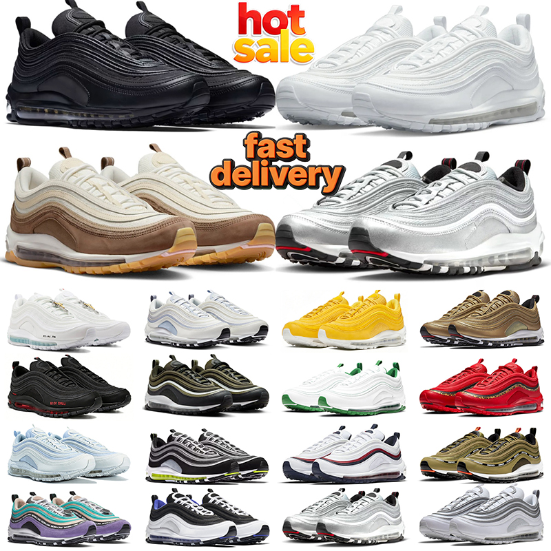 Designer Neon for men women running shoes daily outfit train sneaker Triple Black White Red Geen Blue Pink Navy 97 mens outdoors trianers With box