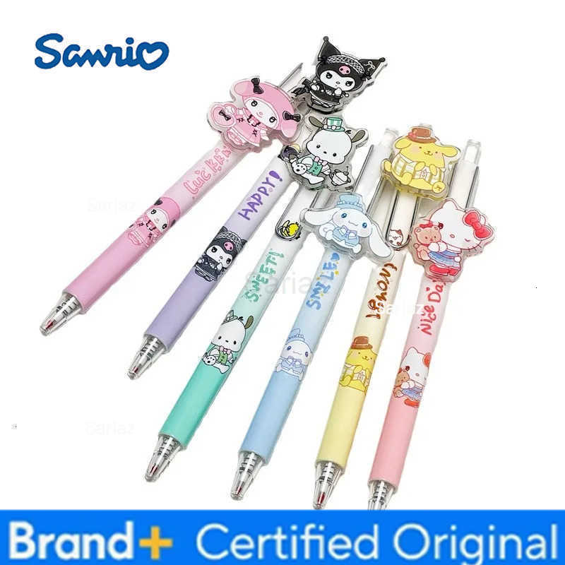 Sanrio 20pcs/lot Kuromi Melody Kitty Press Gel Pen Cute 05mm Black Ink Neutral Pens Promotional Gift Office School Supplies H251231