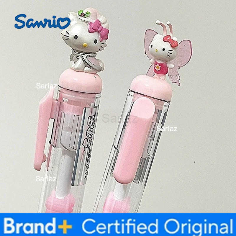 Sanrio Cartoon Hello Kitty Beaded Gel Pen Kawaii 05mm Black Ink Press Pen DIY Beaded Ballpoint Pen for Student Friend Girl Gift H251231