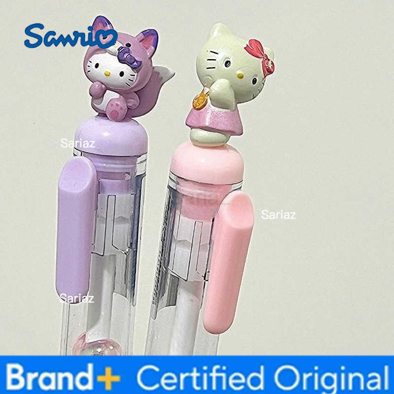 Sanrio Kawaii Hello Kitty Gel Pens Creative Diy Beads Ballpoint Pen Black Ink Pens Marker Liner School Office Kids Stationery Gifts H251231