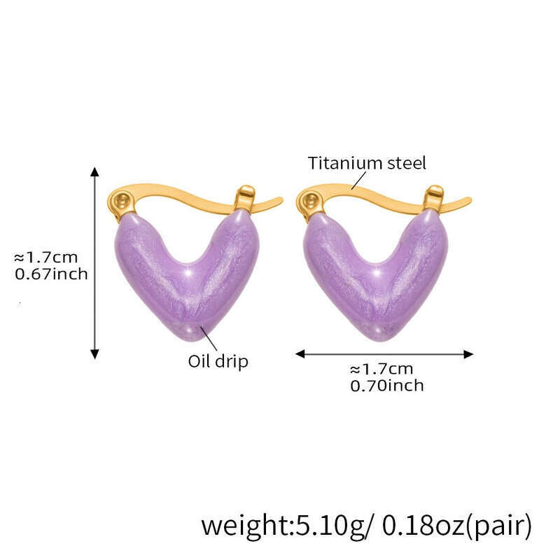 Y2K Niche Light Luxury Glaze Heart Dangle Earrings: 18K Gold Plated Exquisite Unisex Jewelry, Affordable Valentine's Day Gift for Party & Daily S