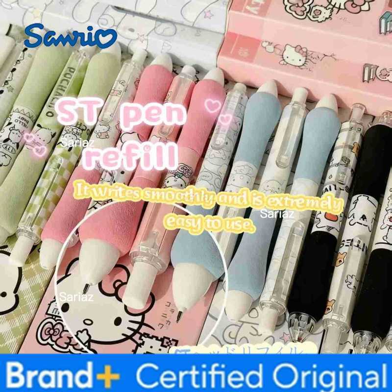 Sanrio Hello Kitty 4pcs Series Gel Pen 055mm Refill Y2k Cinnamoroll Kuromi MelodyCartoon Press Pen Black Stationery Supplies kawaii H251231