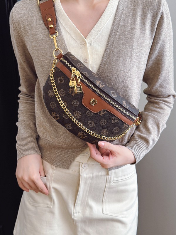Premium 2026 New Women's Vintage Print Waist Bag Chest Bag, Adjustable Wide Strap Fanny Pack Crossbody Purse